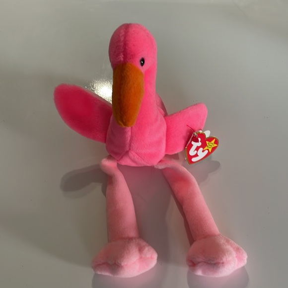 Ty Beanie Baby * Pinky the Flamingo * Date of Birth: Feb 13, 1995 * Collectible - Picture 10 of 11